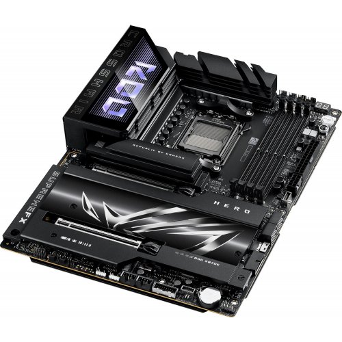 Купить Материнская плата Asus ROG CROSSHAIR X870E HERO (sAM5, AMD X870E) с проверкой совместимости: обзор, характеристики, цена в Киеве, Днепре, Одессе, Харькове, Украине | интернет-магазин TELEMART.UA фото