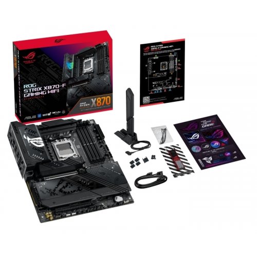 Материнська плата Asus ROG STRIX X870-F GAMING WIFI (sAM5, AMD X870) купити з перевіркою сумісності: огляд, характеристики, ціна у Києві, Львові, Вінниці, Хмельницькому, Івано-Франківську, Україні | інтернет-магазин TELEMART.UA фото