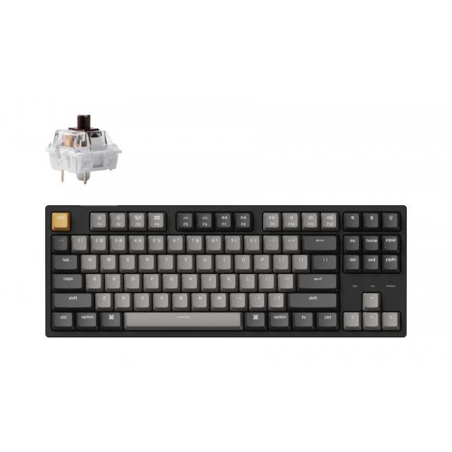 Купити Клавіатура Keychron C1 Pro 87 Key RGB Hot-Swap Keychron K Pro Brown Switch (C1PM3_KEYCHRON) Black - ціна в Києві, Львові, Вінниці, Хмельницькому, Франківську, Україні | інтернет-магазин TELEMART.UA фото