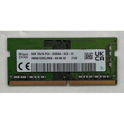 Купить Озу Hynix SODIMM DDR4 8GB 3200Mhz (HMAA1GS6CJR6N-XN) (Восстановлено продавцом, 667113) с проверкой совместимости: обзор, характеристики, цена в Киеве, Днепре, Одессе, Харькове, Украине | интернет-магазин TELEMART.UA фото