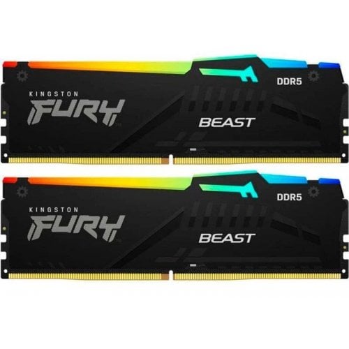 Уцінка озп Kingston DDR5 16GB (2x8GB) 6000Mhz FURY Beast RGB (KF560C36BBEAK2-16) (вскрита упаковка, 667139) купити з перевіркою сумісності: огляд, характеристики, ціна у Києві, Львові, Вінниці, Хмельницькому, Івано-Франківську, Україні | інтернет-магазин TELEMART.UA фото