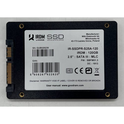 Купить Ssd-диск GoodRAM IRDM MLC 120GB 2.5'' (IR-SSDPR-S25A-120) (Восстановлено продавцом, 667435) с проверкой совместимости: обзор, характеристики, цена в Киеве, Днепре, Одессе, Харькове, Украине | интернет-магазин TELEMART.UA фото