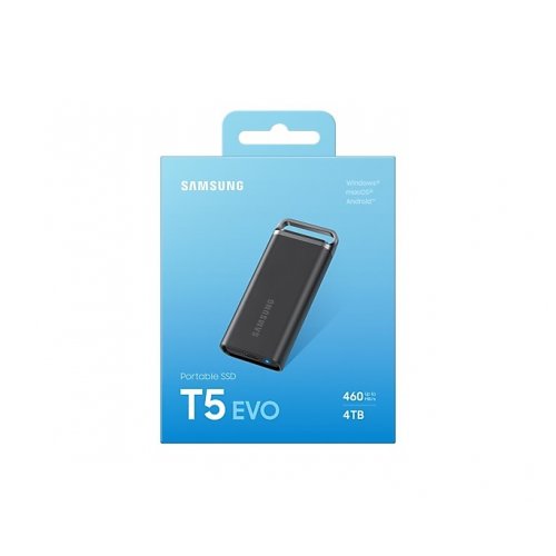 Купить Портативный SSD-диск Samsung T5 Evo 4TB USB 3.2 (MU-PH4T0S/EU) с проверкой совместимости: обзор, характеристики, цена в Киеве, Днепре, Одессе, Харькове, Украине | интернет-магазин TELEMART.UA фото