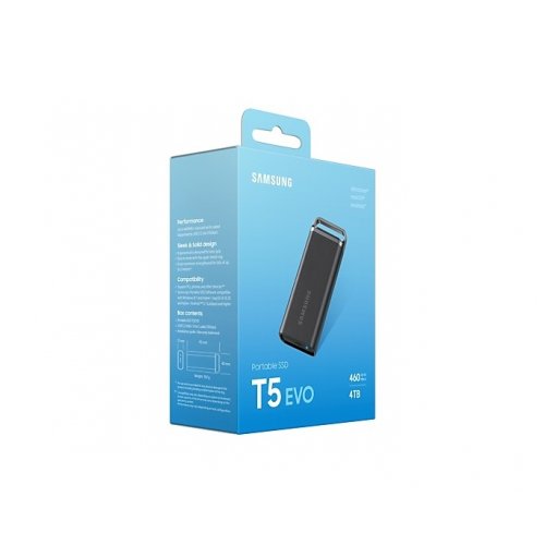 Купить Портативный SSD-диск Samsung T5 Evo 4TB USB 3.2 (MU-PH4T0S/EU) с проверкой совместимости: обзор, характеристики, цена в Киеве, Днепре, Одессе, Харькове, Украине | интернет-магазин TELEMART.UA фото
