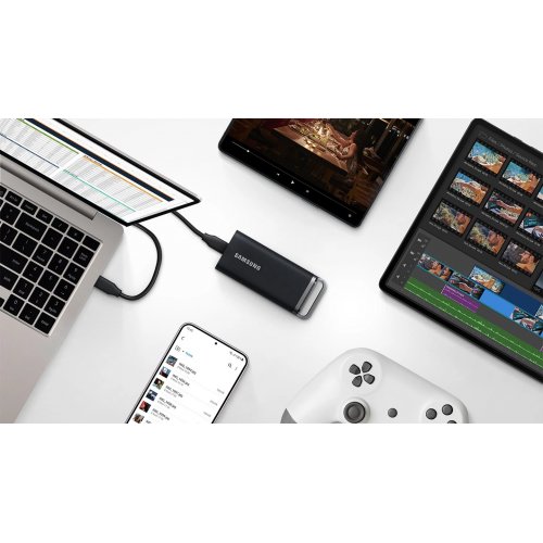 Купить Портативный SSD-диск Samsung T5 Evo 4TB USB 3.2 (MU-PH4T0S/EU) с проверкой совместимости: обзор, характеристики, цена в Киеве, Днепре, Одессе, Харькове, Украине | интернет-магазин TELEMART.UA фото