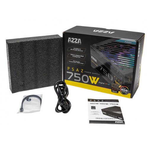 Блок живлення Azza 750W ARGB (PSAZ-750W ARGB) купити з перевіркою сумісності: огляд, характеристики, ціна у Києві, Львові, Вінниці, Хмельницькому, Івано-Франківську, Україні | інтернет-магазин TELEMART.UA фото