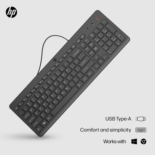 Купити Клавіатура HP 150 USB (664R5AA) Black - ціна в Києві, Львові, Вінниці, Хмельницькому, Франківську, Україні | інтернет-магазин TELEMART.UA фото