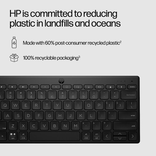 Купити Клавіатура HP 350 Compact Multi-Device Bluetooth (692S8AA) Black - ціна в Києві, Львові, Вінниці, Хмельницькому, Франківську, Україні | інтернет-магазин TELEMART.UA фото