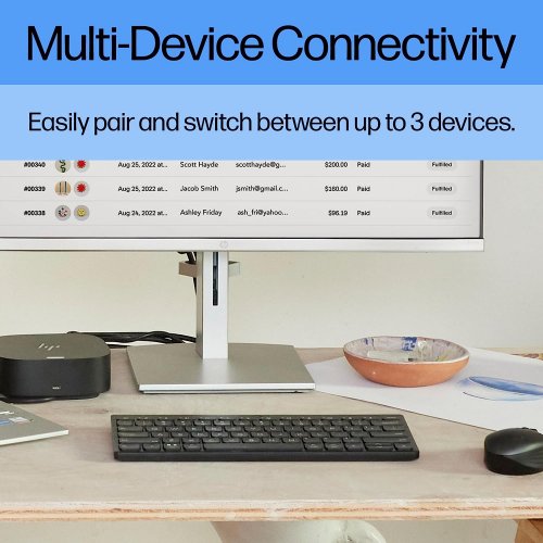 Купить Клавиатура HP 350 Compact Multi-Device Bluetooth (692S8AA) Black - цена в Харькове, Киеве, Днепре, Одессе
в интернет-магазине Telemart фото