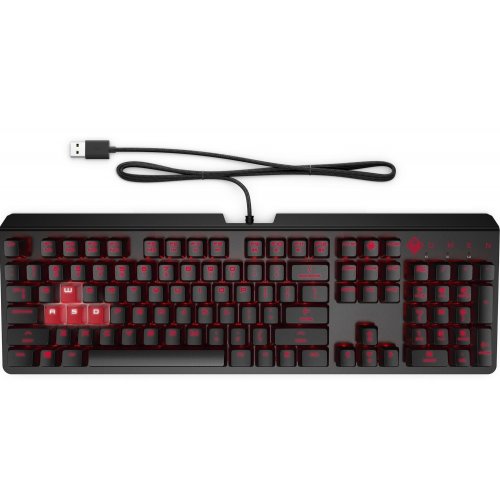 Купити Клавіатура HP OMEN Encoder Cherry MX Red (6YW76AA) Black - ціна в Києві, Львові, Вінниці, Хмельницькому, Франківську, Україні | інтернет-магазин TELEMART.UA фото