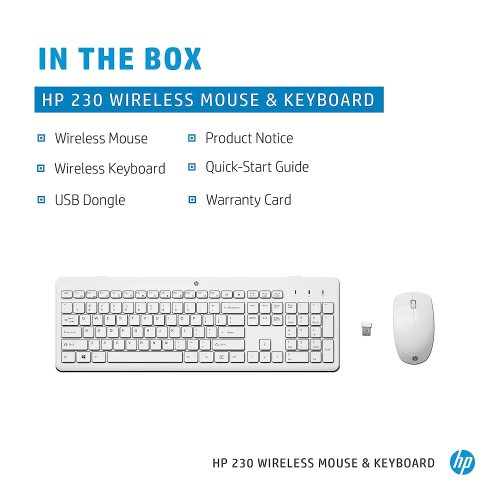 Купити Комплект HP 230 Wireless (3L1F0AA) White - ціна в Києві, Львові, Вінниці, Хмельницькому, Франківську, Україні | інтернет-магазин TELEMART.UA фото