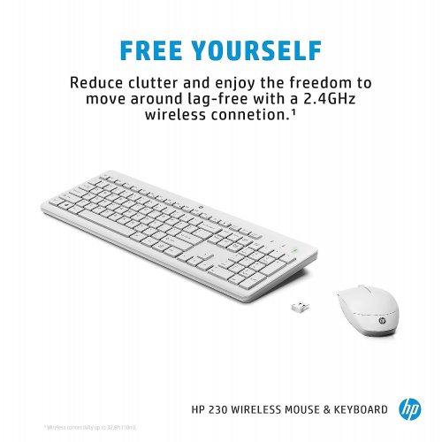 Купити Комплект HP 230 Wireless (3L1F0AA) White - ціна в Києві, Львові, Вінниці, Хмельницькому, Франківську, Україні | інтернет-магазин TELEMART.UA фото