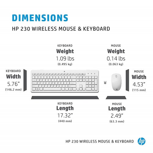 Купити Комплект HP 230 Wireless (3L1F0AA) White - ціна в Києві, Львові, Вінниці, Хмельницькому, Франківську, Україні | інтернет-магазин TELEMART.UA фото