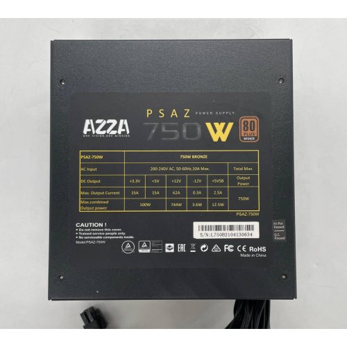 Блок живлення Azza 750W (PSAZ-750W) (Відновлено продавцем, 667922) купити з перевіркою сумісності: огляд, характеристики, ціна у Києві, Львові, Вінниці, Хмельницькому, Івано-Франківську, Україні | інтернет-магазин TELEMART.UA фото