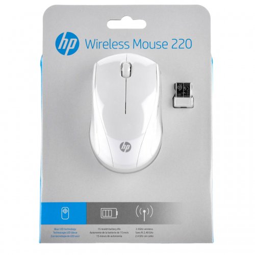 Купить Мышка HP 220 Wireless (7KX12AA) White - цена в Харькове, Киеве, Днепре, Одессе
в интернет-магазине Telemart фото