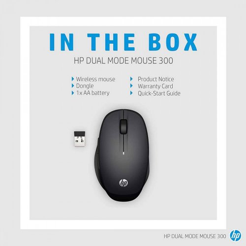 Купити Миша HP Dual Mode Wireless (6CR71AA) Black - ціна в Києві, Львові, Вінниці, Хмельницькому, Франківську, Україні | інтернет-магазин TELEMART.UA фото