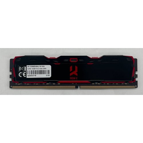 Озп GoodRAM DDR4 16GB 2666Mhz IRDM X Black (IR-X2666D464L16/16G) (Відновлено продавцем, 668171) купити з перевіркою сумісності: огляд, характеристики, ціна у Києві, Львові, Вінниці, Хмельницькому, Івано-Франківську, Україні | інтернет-магазин TELEMART.UA фото