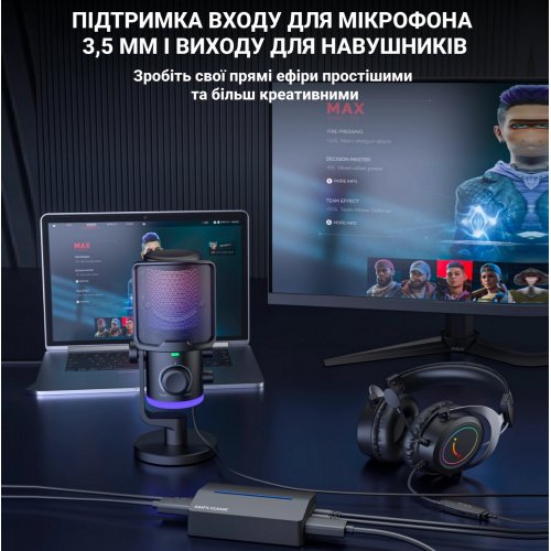 Купить Устройство видеозахвата Fifine V3 Black - цена в Харькове, Киеве, Днепре, Одессе
в интернет-магазине Telemart фото