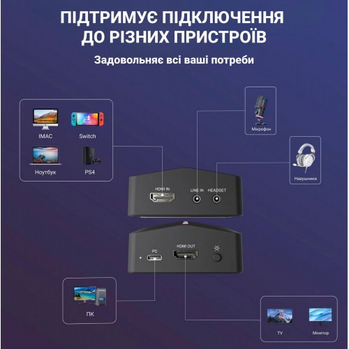 Купить Устройство видеозахвата Fifine V3 Black - цена в Харькове, Киеве, Днепре, Одессе
в интернет-магазине Telemart фото