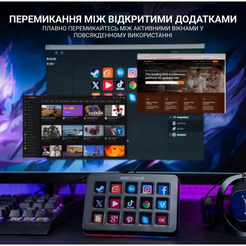 Купить Контроллер для стриминга Fifine Stream Deck D6 Black - цена в Харькове, Киеве, Днепре, Одессе
в интернет-магазине Telemart фото