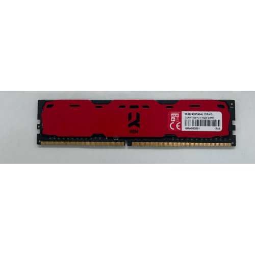 Купить Озу GoodRAM DDR4 4GB 2400Mhz IRDM Red (IR-R2400D464L15S/4G) (Восстановлено продавцом, 668292) с проверкой совместимости: обзор, характеристики, цена в Киеве, Днепре, Одессе, Харькове, Украине | интернет-магазин TELEMART.UA фото