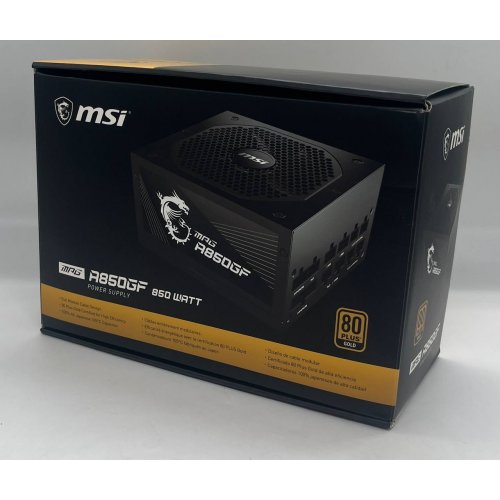 Блок живлення MSI MPG 850W (A850GF) (Відновлено продавцем, 668559) купити з перевіркою сумісності: огляд, характеристики, ціна у Києві, Львові, Вінниці, Хмельницькому, Івано-Франківську, Україні | інтернет-магазин TELEMART.UA фото