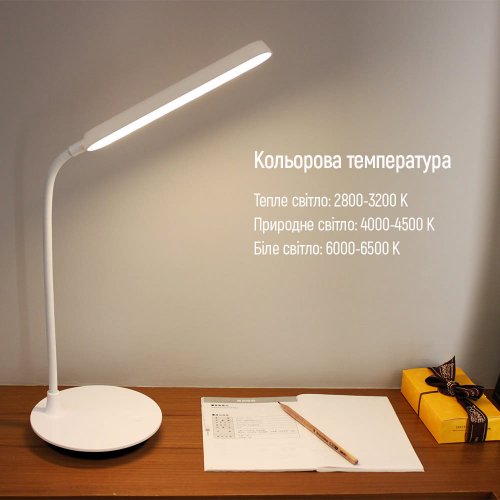 Купити Настільна лампа ColorWay LED Portable & Flexible 360 with built-in battery (CW-DL12FB-W) White - ціна в Києві, Львові, Вінниці, Хмельницькому, Франківську, Україні | інтернет-магазин TELEMART.UA фото