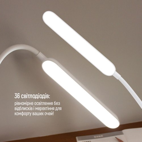 Купити Настільна лампа ColorWay LED Portable & Flexible 360 with built-in battery (CW-DL12FB-W) White - ціна в Києві, Львові, Вінниці, Хмельницькому, Франківську, Україні | інтернет-магазин TELEMART.UA фото