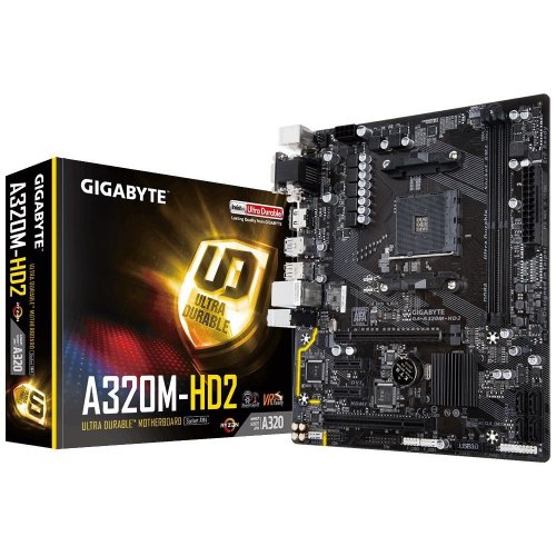 Продать Материнская плата Gigabyte GA-A320M-HD2 (sAM4, AMD A320) по Trade-In интернет-магазине Телемарт - Киев, Днепр, Украина фото