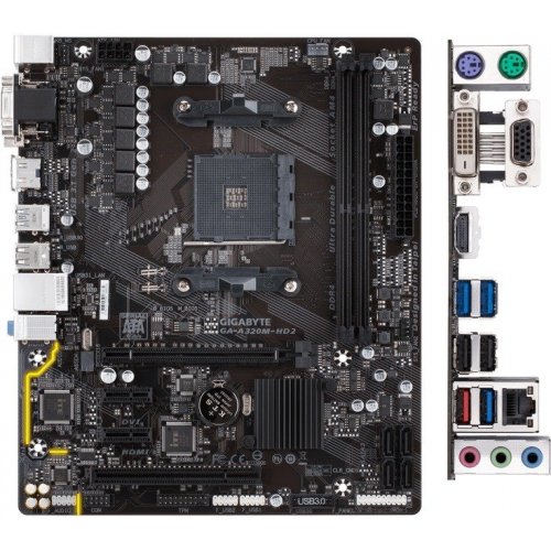 Продать Материнская плата Gigabyte GA-A320M-HD2 (sAM4, AMD A320) по Trade-In интернет-магазине Телемарт - Киев, Днепр, Украина фото