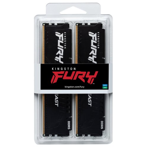 ОЗП Kingston DDR5 32GB (2x16GB) 6000Mhz FURY Beast Black (KF560C36BBE2K2-32) купити з перевіркою сумісності: огляд, характеристики, ціна у Києві, Львові, Вінниці, Хмельницькому, Івано-Франківську, Україні | інтернет-магазин TELEMART.UA фото