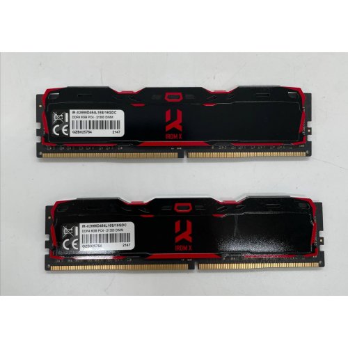 Купить Озу GoodRAM DDR4 16GB (2x8GB) 2666Mhz IRDM X Black (IR-X2666D464L16S/16GDC) (Восстановлено продавцом, 669459) с проверкой совместимости: обзор, характеристики, цена в Киеве, Днепре, Одессе, Харькове, Украине | интернет-магазин TELEMART.UA фото