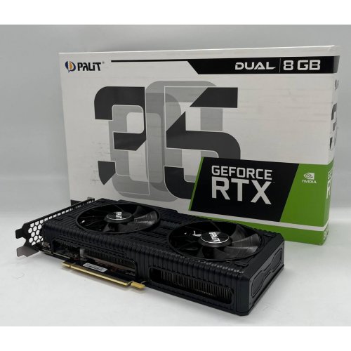 Купить Видеокарта Palit GeForce RTX 3050 Dual 8192MB (NE63050019P1-190AD) (Восстановлено продавцом, 669460) с проверкой совместимости: обзор, характеристики, цена в Киеве, Днепре, Одессе, Харькове, Украине | интернет-магазин TELEMART.UA фото