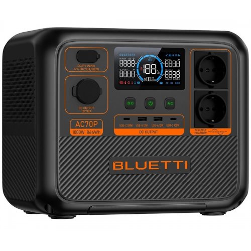 Купить Зарядная станция BLUETTI AC70P Portable Power Station 1000W 864Wh - цена в Харькове, Киеве, Днепре, Одессе
в интернет-магазине Telemart фото