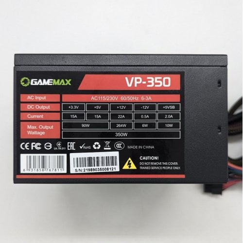 Купить Блок питания GAMEMAX VP-350 350W (VP-350) (Восстановлено продавцом, 669772) с проверкой совместимости: обзор, характеристики, цена в Киеве, Днепре, Одессе, Харькове, Украине | интернет-магазин TELEMART.UA фото