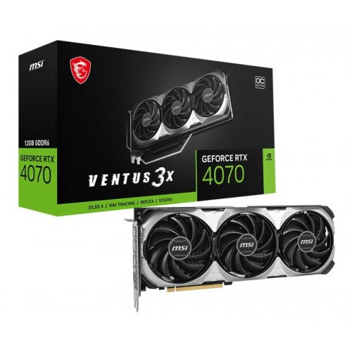 Фото Видеокарта MSI GeForce RTX 4070 VENTUS 3X E1 OC 12288MB (RTX 4070 VENTUS 3X E1 12G OC)