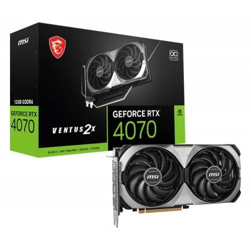 Відеокарта MSI GeForce RTX 4070 VENTUS 2X E1 OC 12288MB (RTX 4070 VENTUS 2X E1 12G OC) купити з перевіркою сумісності: огляд, характеристики, ціна у Києві, Львові, Вінниці, Хмельницькому, Івано-Франківську, Україні | інтернет-магазин TELEMART.UA фото