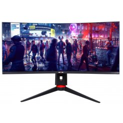 Уценка монитор Qube 34" Overlord C34UQ144 Black (Битые пиксели, 1шт., 670523)