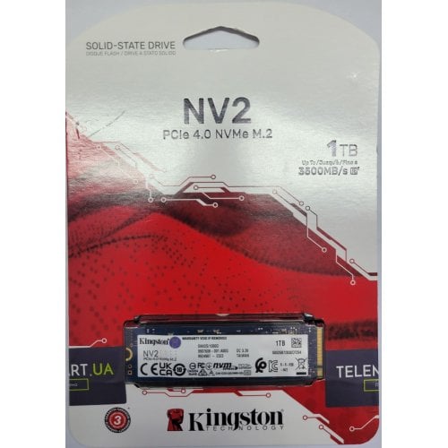 Купить Уценка ssd-диск Kingston NV2 3D NAND 1TB M.2 (2280 PCI-E) NVMe x4 (SNV2S/1000G) (Следы использования, 670534) с проверкой совместимости: обзор, характеристики, цена в Киеве, Днепре, Одессе, Харькове, Украине | интернет-магазин TELEMART.UA фото