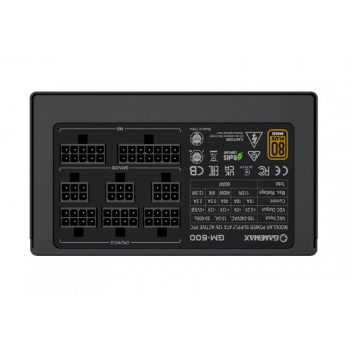 Блок живлення GAMEMAX GM-600 Modular 600W (GM-600 MODULAR) Black купити з перевіркою сумісності: огляд, характеристики, ціна у Києві, Львові, Вінниці, Хмельницькому, Івано-Франківську, Україні | інтернет-магазин TELEMART.UA фото