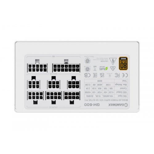 Блок живлення GAMEMAX GM-600 Modular 600W (GM-600 MODULAR WH) White купити з перевіркою сумісності: огляд, характеристики, ціна у Києві, Львові, Вінниці, Хмельницькому, Івано-Франківську, Україні | інтернет-магазин TELEMART.UA фото