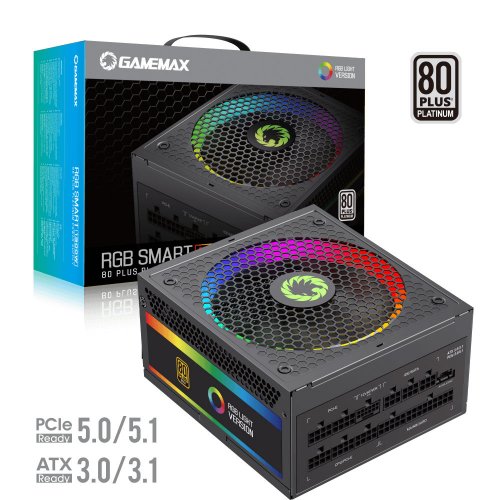 Блок живлення GAMEMAX RGB-1300 1300W PCIE5 (RGB-1300 WH) купити з перевіркою сумісності: огляд, характеристики, ціна у Києві, Львові, Вінниці, Хмельницькому, Івано-Франківську, Україні | інтернет-магазин TELEMART.UA фото