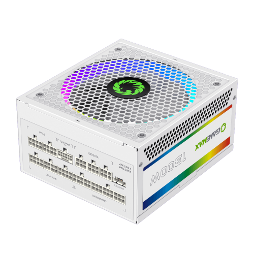 Фото Блок живлення GAMEMAX RGB-1300 1300W PCIE5 (RGB-1300 WH) White