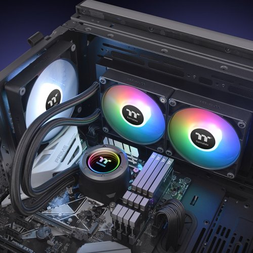 Готова СВО Thermaltake TH240 V2 ARGB Sync (CL-W361-PL12SW-A) Black купити з перевіркою сумісності: огляд, характеристики, ціна у Києві, Львові, Вінниці, Хмельницькому, Івано-Франківську, Україні | інтернет-магазин TELEMART.UA фото