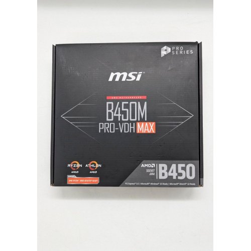 Материнська плата MSI B450M PRO-VDH MAX (sAM4, AMD B450) (Відновлено продавцем, 670680) купити з перевіркою сумісності: огляд, характеристики, ціна у Києві, Львові, Вінниці, Хмельницькому, Івано-Франківську, Україні | інтернет-магазин TELEMART.UA фото