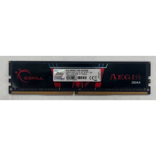 Озп G.Skill DDR4 8GB 3000Mhz Aegis (F4-3000C16S-8GISB) (Відновлено продавцем, 671666) купити з перевіркою сумісності: огляд, характеристики, ціна у Києві, Львові, Вінниці, Хмельницькому, Івано-Франківську, Україні | інтернет-магазин TELEMART.UA фото