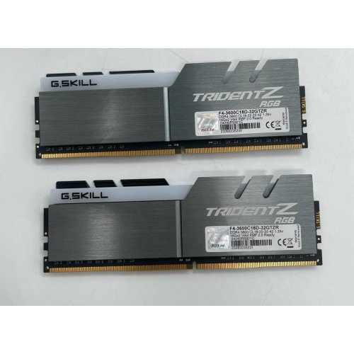 Купить Озу G.Skill DDR4 32GB (2x16GB) 3600Mhz Trident Z RGB (F4-3600C18D-32GTZR) (Восстановлено продавцом, 671683) с проверкой совместимости: обзор, характеристики, цена в Киеве, Днепре, Одессе, Харькове, Украине | интернет-магазин TELEMART.UA фото