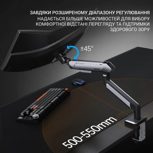 Купить Настольное крепление для монитора Anda Seat Stealth Pro II 17-42" (AD-W-A9-1S-BT) Titanium - цена в Харькове, Киеве, Днепре, Одессе
в интернет-магазине Telemart фото