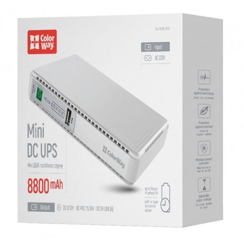 Купити ДБЖ для роутерів ColorWay 8800mAh 21W (CW-PB088LI1WT) White - ціна в Києві, Львові, Вінниці, Хмельницькому, Франківську, Україні | інтернет-магазин TELEMART.UA фото