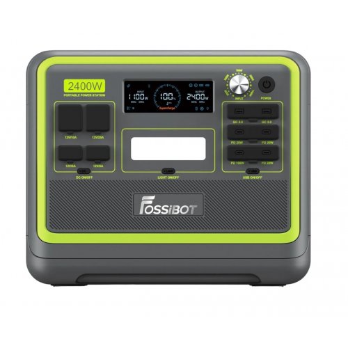 Купити Зарядна станція Fossibot F2400 2400W 2048Wh Black/Green - ціна в Києві, Львові, Вінниці, Хмельницькому, Франківську, Україні | інтернет-магазин TELEMART.UA фото